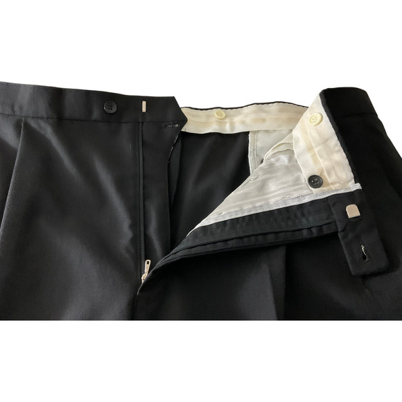 Unbranded Men's Dress Pants Black Stripe Pleated Size 40XL Classic Fit - Picture 10 of 13